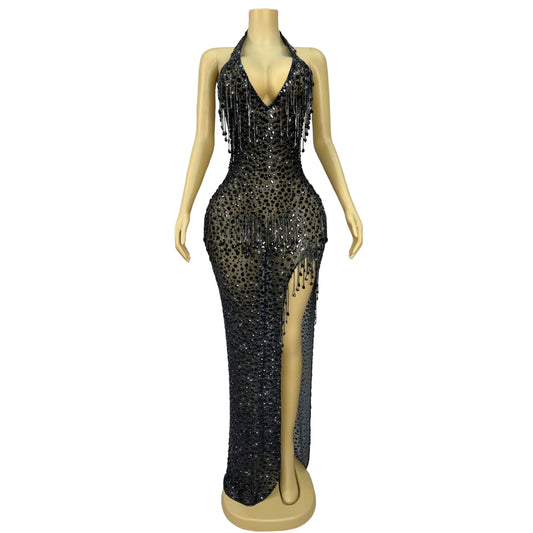 DIAMOND BLACK EVENING DRESS